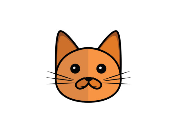 254-Cat Head Vector Icon