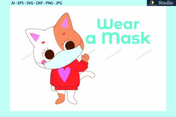 Cat Animals Wear a Mask Quotes SVG