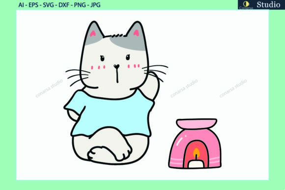 Cat Pet Pose Yoga Aroma Therapy Svg