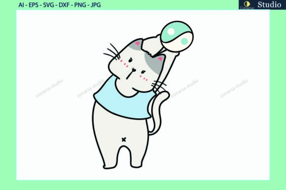 Cat Pet Pose Yoga Ball Sports Svg
