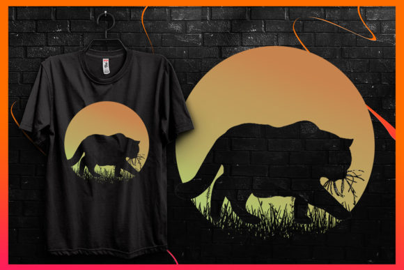 Cat Silhouette-Retro Vintage T-shirt 22