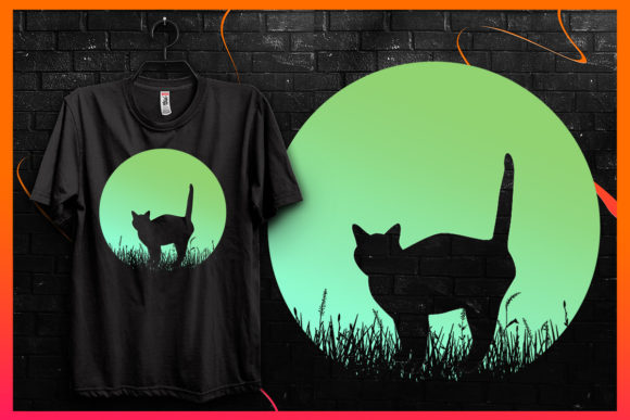 Cat Silhouette-Retro Vintage T-shirt 27