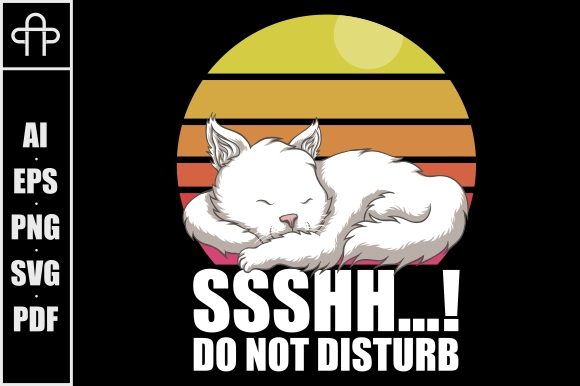 Cat Sleep Do Not Disturb Retro