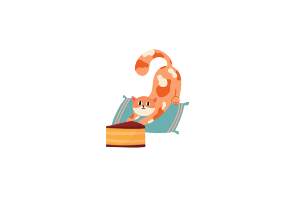 Cat Takes a Piece of Birthday Cake Svg