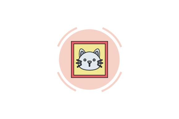 Family Icon Picture Frame Cat Grey