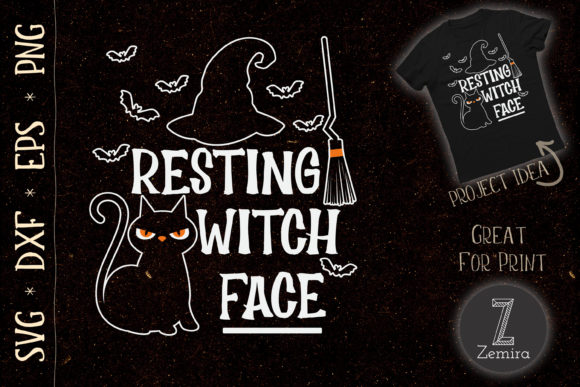 Halloween Witch Hat and Black Cat
