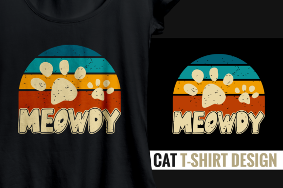 Meowdy – Retro Cat T-shirt Design