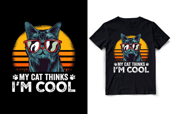 My Cat Thinks I'm Cool Cat T Shirt