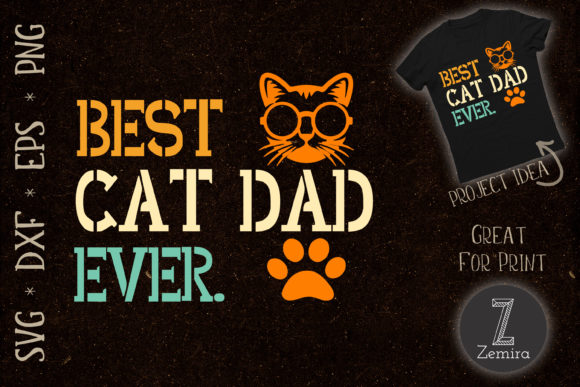 Vintage Best Cat Dad Ever Cat Daddy